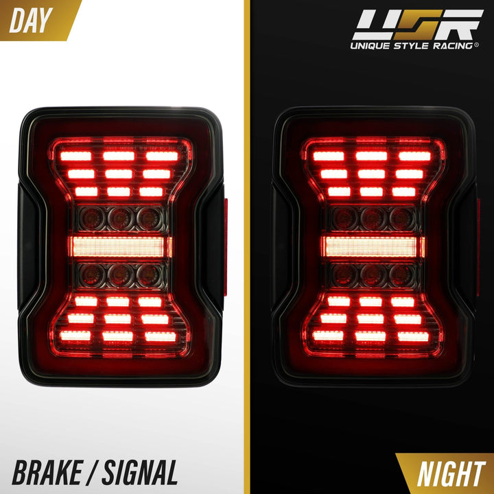 2007 - 2018 Jeep Wrangler 2D & 4D Sport Utility Vehicle Smoke or Clear Lens Full LED Tail Lights