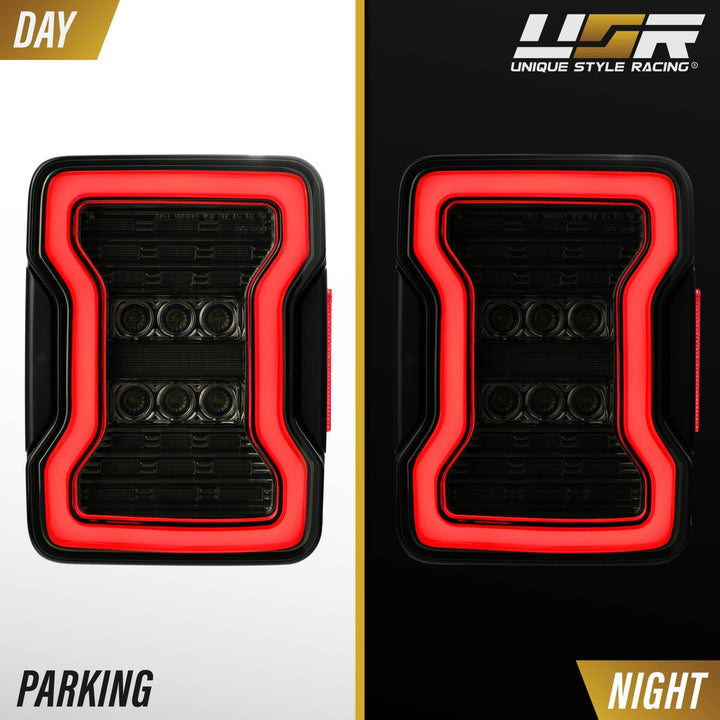 2007 - 2018 Jeep Wrangler 2D & 4D Sport Utility Vehicle Smoke or Clear Lens Full LED Tail Lights