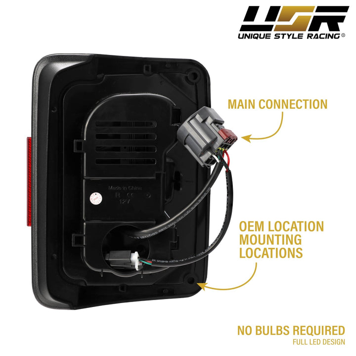 2007 - 2018 Jeep Wrangler 2D & 4D Sport Utility Vehicle Smoke or Clear Lens Full LED Tail Lights