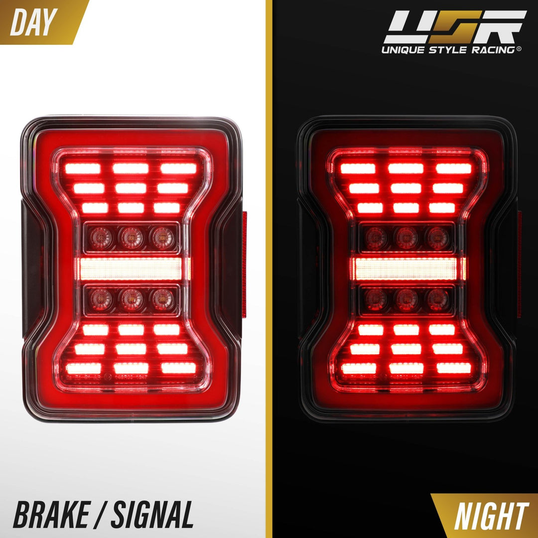 2007 - 2018 Jeep Wrangler 2D & 4D Sport Utility Vehicle Smoke or Clear Lens Full LED Tail Lights