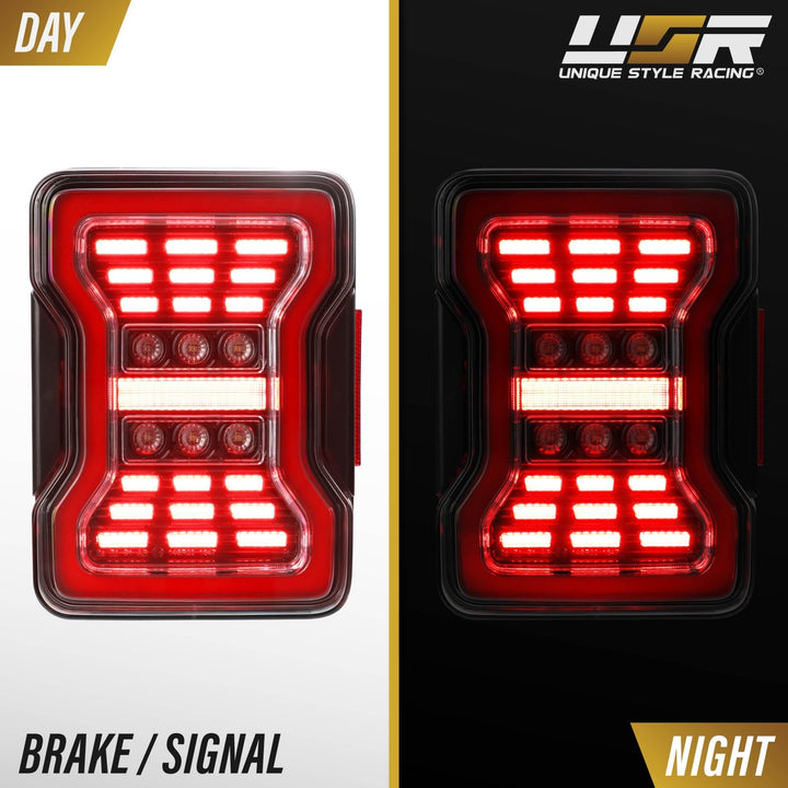 2007 - 2018 Jeep Wrangler 2D & 4D Sport Utility Vehicle Smoke or Clear Lens Full LED Tail Lights