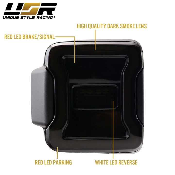 2018 - 2024 Jeep Wrangler JL Smoke Lens LED Tail Light Upgrade for Stock Halogen Models