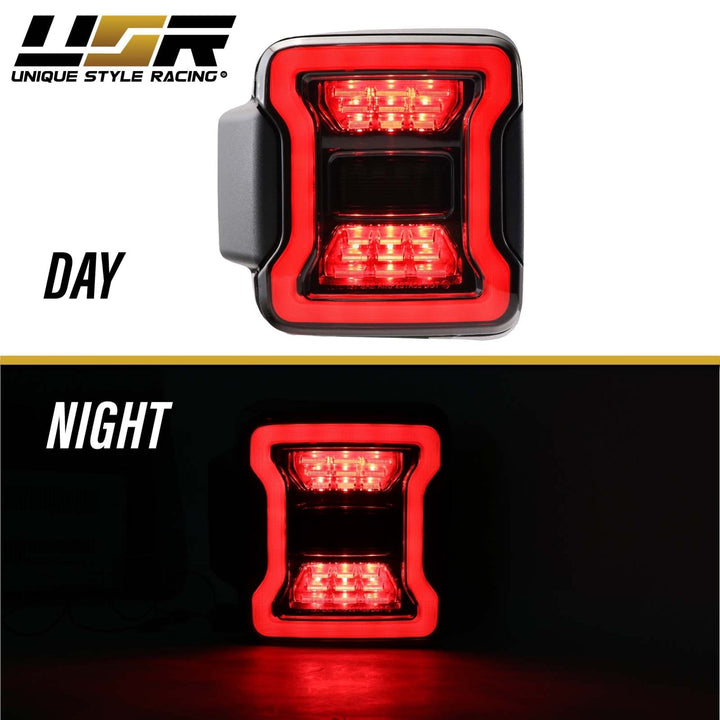 2018 - 2024 Jeep Wrangler JL Smoke Lens LED Tail Light Upgrade for Stock Halogen Models
