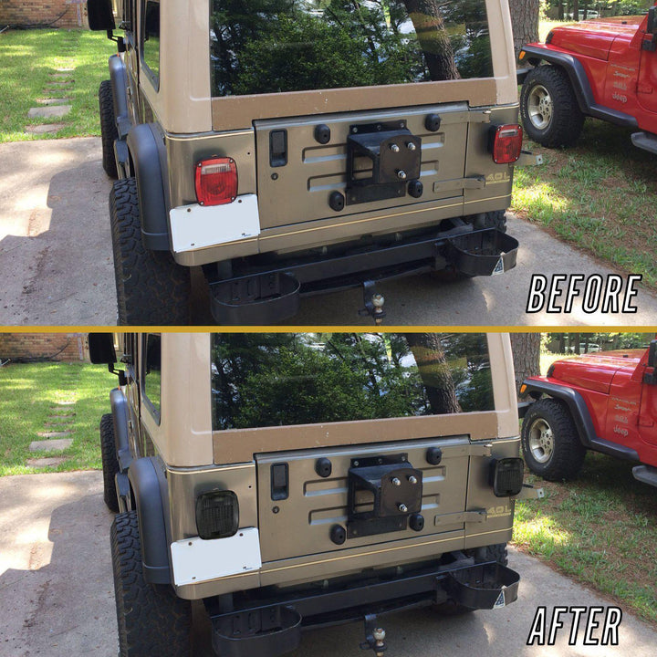 1987 - 1995 Jeep Wrangler YJ & 1997 - 2006 TJ Clear or Smoke Lens Tail Lights
