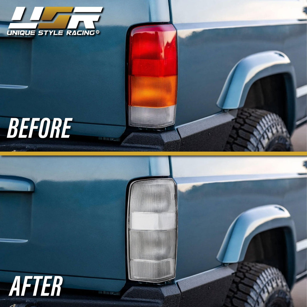 1997 - 2001 Jeep Cherokee XJ All Clear Tail Lights + Bumper Lights + Corner Lights 6PC COMBO