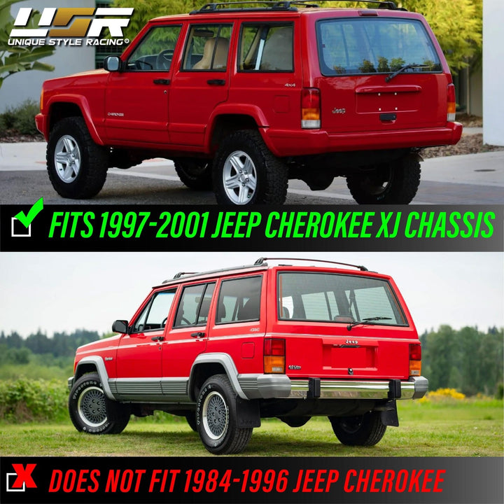 1997 - 2001 Jeep Cherokee XJ All Clear Tail Lights + Bumper Lights + Corner Lights 6PC COMBO