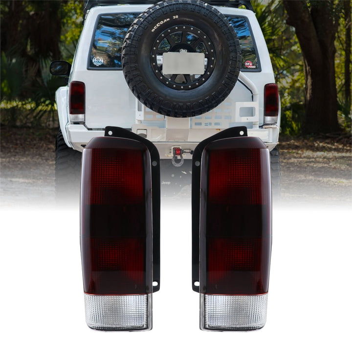 1997 - 2001 Jeep Cherokee XJ Red/Smoke Lens Tail Lights