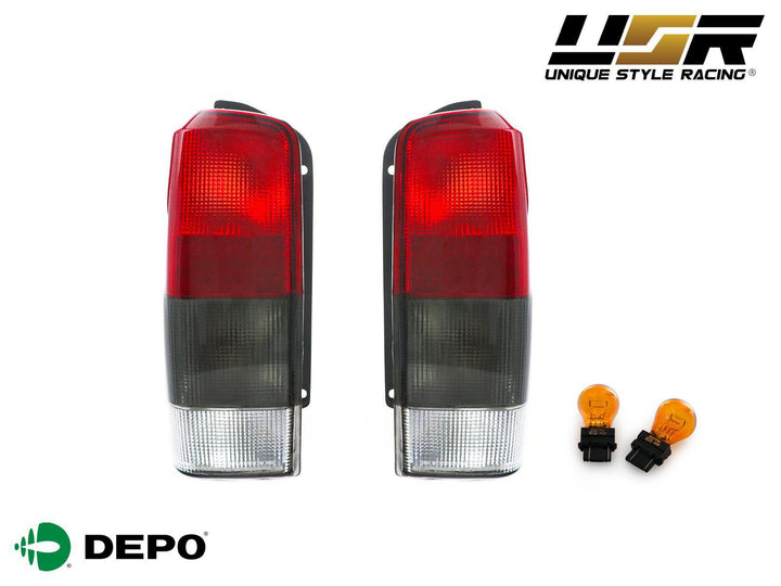 1997 - 2001 Jeep Cherokee XJ Red/Smoke Lens Tail Lights