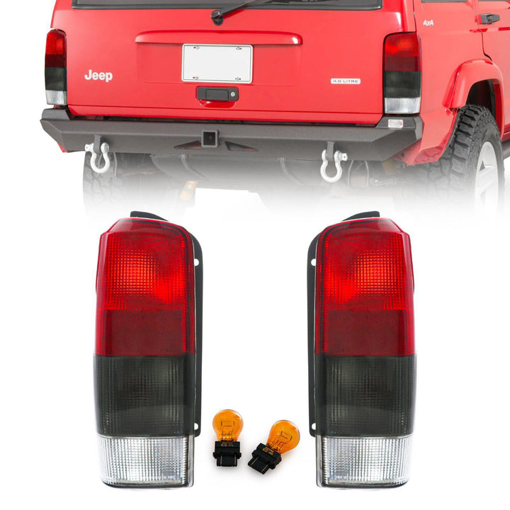 1997 - 2001 Jeep Cherokee XJ Red/Smoke Lens Tail Lights