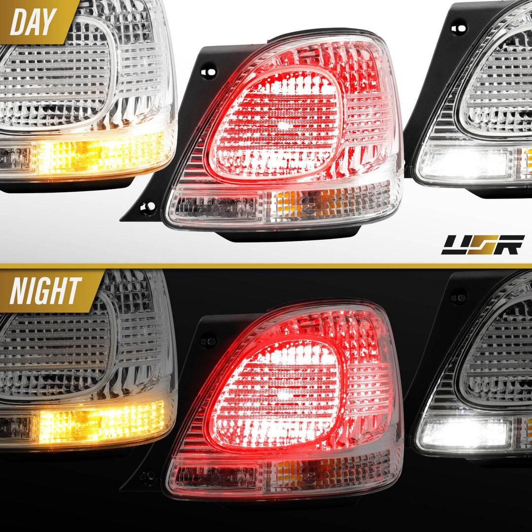 1998 1999 2000 2001 20002 2003 2004 2005 Lexus GS300 GS 300 / 400 / 430 All Clear Lens 4PC Tail Lights 4 Piece

#light-source_led