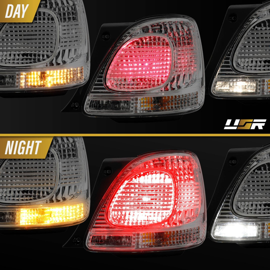1998 1999 2000 2001 20002 2003 2004 2005 Lexus GS300 GS 300 / 400 / 430 All Clear Lens 4PC Tail Lights 4 Piece

#light-source_led