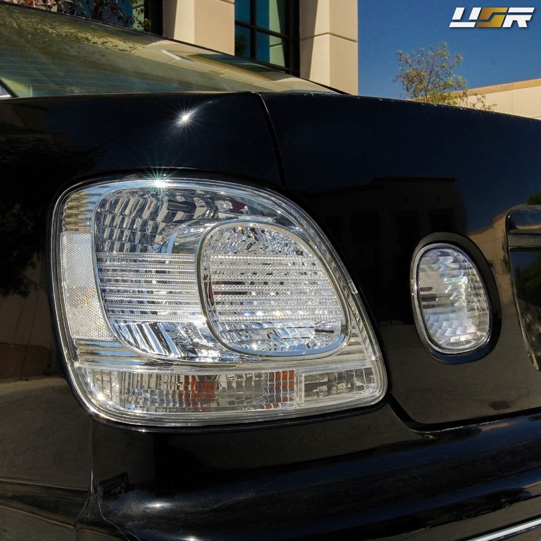 1998 1999 2000 2001 20002 2003 2004 2005 Lexus GS300 GS 300 / 400 / 430 All Clear Lens 4PC Tail Lights 4 Piece

#light-source_led