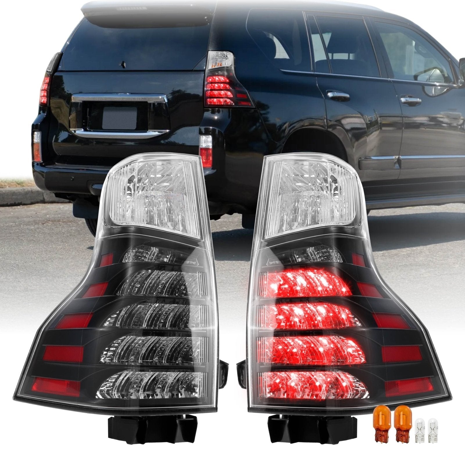 Smoked Sequential LED Side Mirror Turn Signal Lights For Lexus GX460 (2010-2021) & LX570 (2013-2021) – Pair