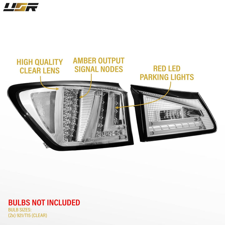 2006-2013 Lexus IS250 IS350 ISF All Clear Lens LED Tail Lights