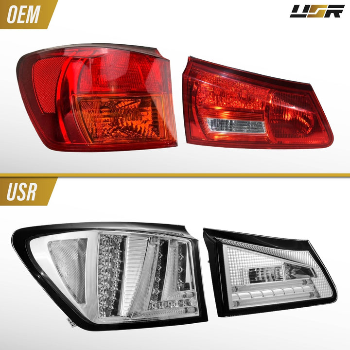 2006-2013 Lexus IS250 IS350 ISF All Clear Lens LED Tail Lights