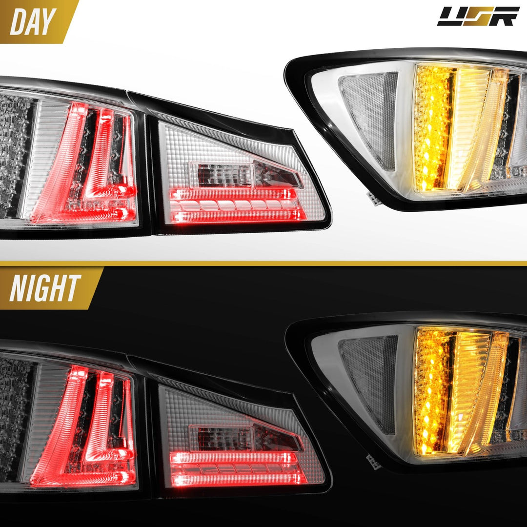2006-2013 Lexus IS250 IS350 ISF All Clear Lens LED Tail Lights
