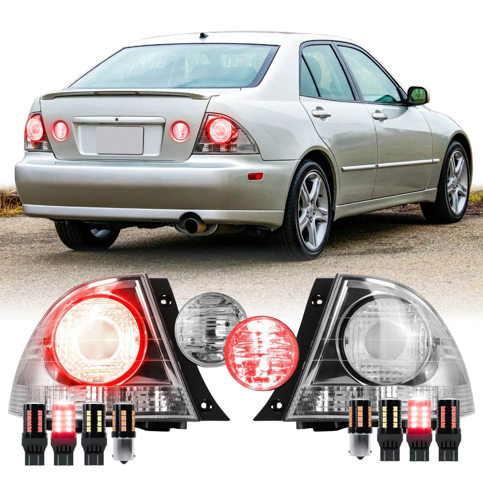 2001-2005 Lexus IS300 & IS200 4D Sedan All Clear Lens 4PC Tail