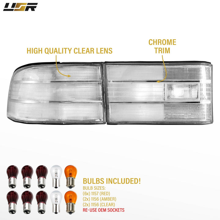 1990 - 1994 Lexus LS400 All Clear Lens 4PC Tail Light