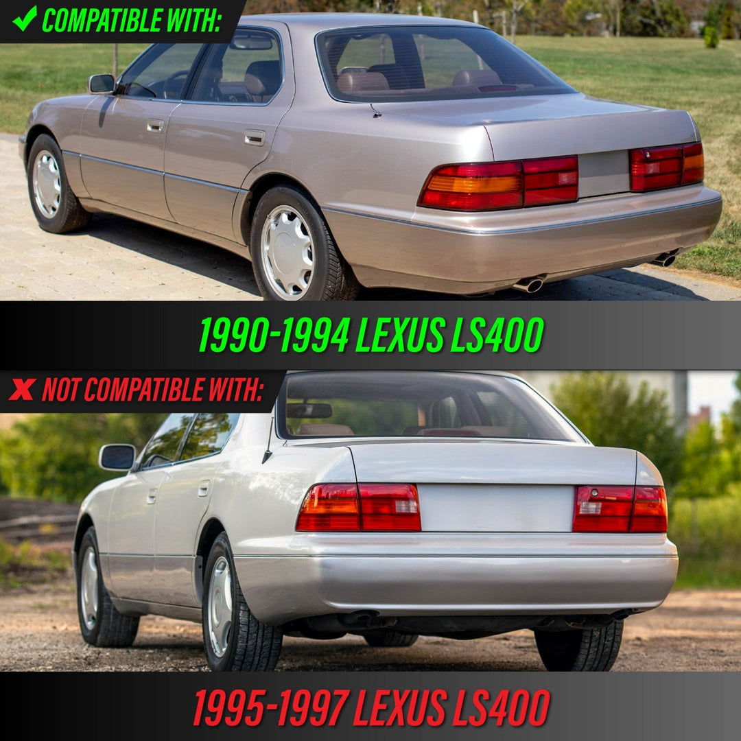 1990 - 1994 Lexus LS400 All Clear Lens 4PC Tail Light