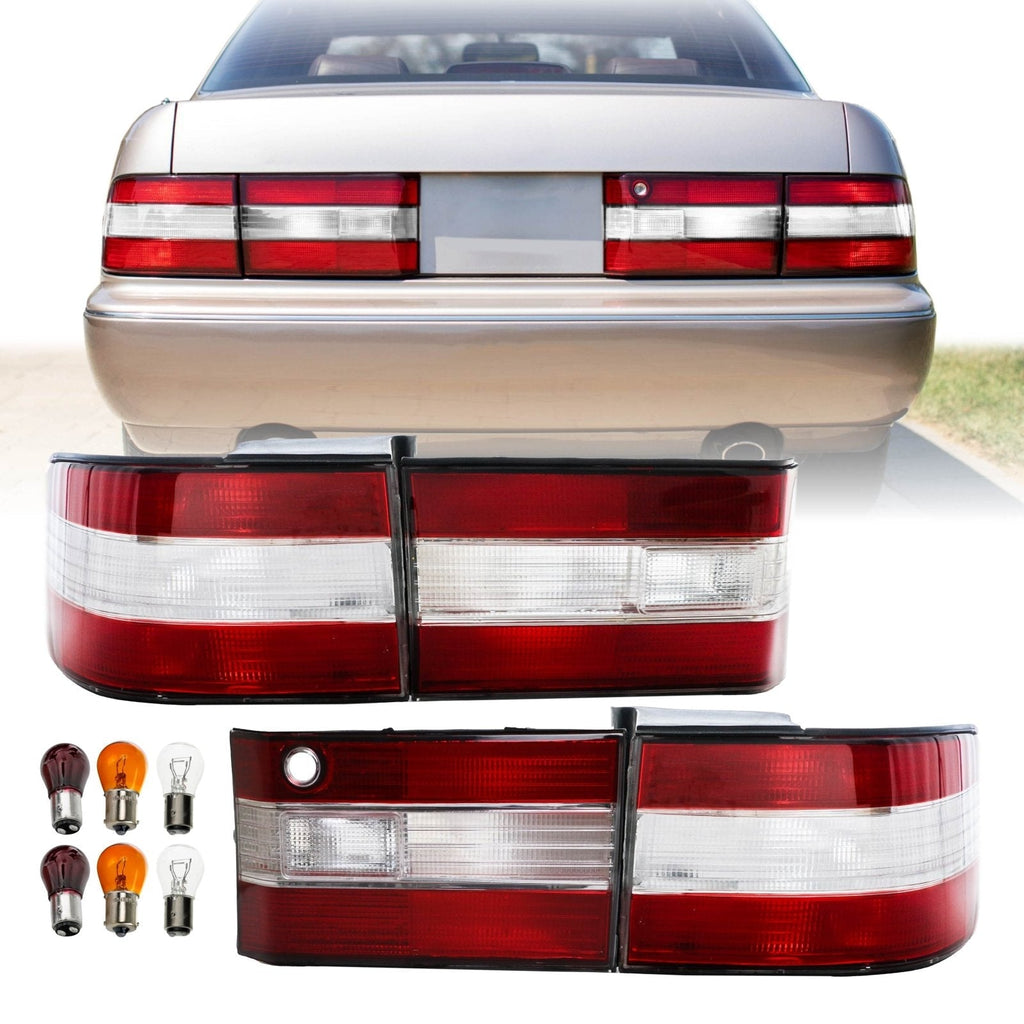 LEXUS テールランプ 1990-1994 Lexus LS400 JDM Style Red/ Clear Rear Red 4 Piece Tail