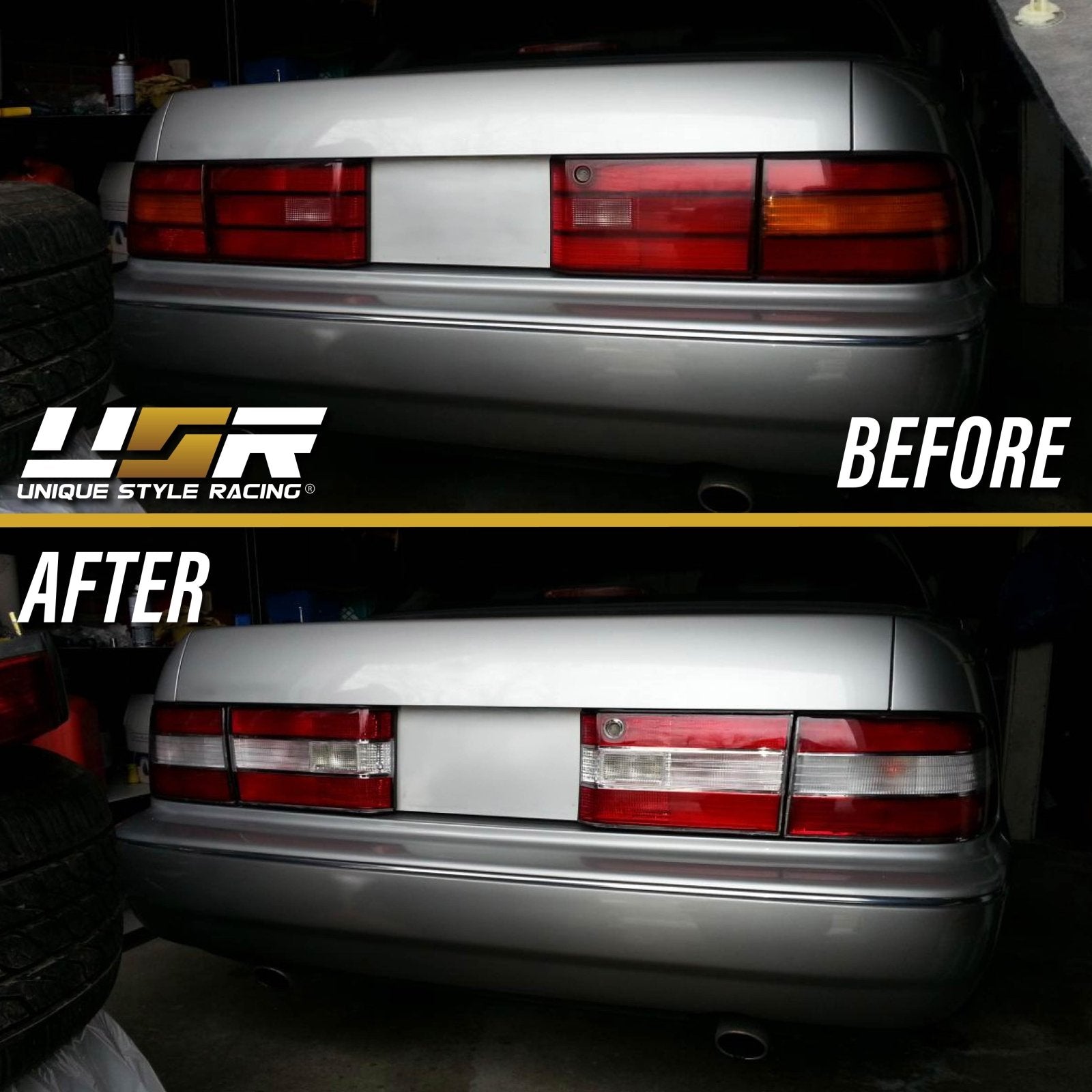 1990-1994 Lexus LS400 JDM Style Red/ Clear Rear Red 4 Piece Tail