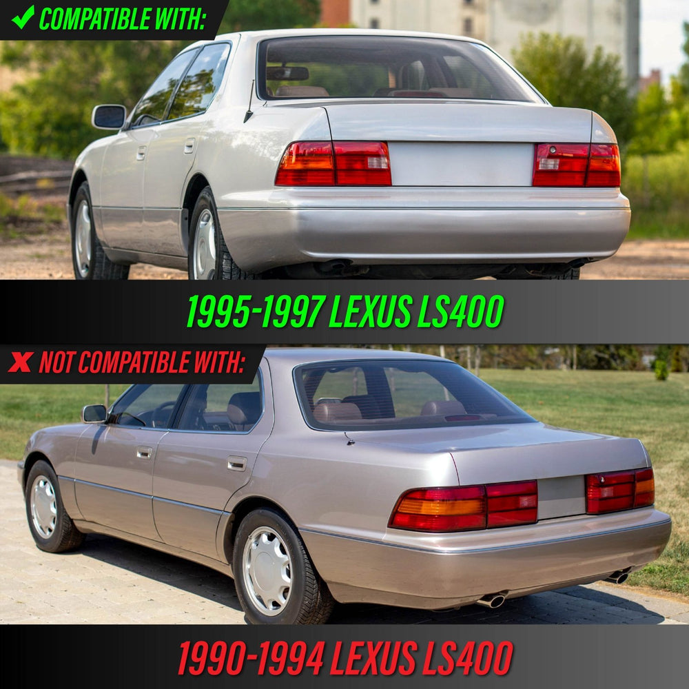 1995 - 1997 Lexus LS400 All Clear Lens LED 4PC Tail Lights