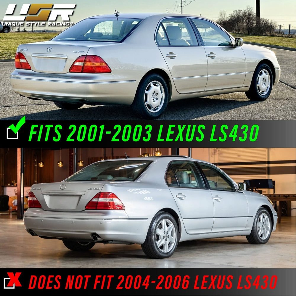 2001 - 2003 Lexus LS430 JDM Style Red/Clear LED Rear Tail Light Set