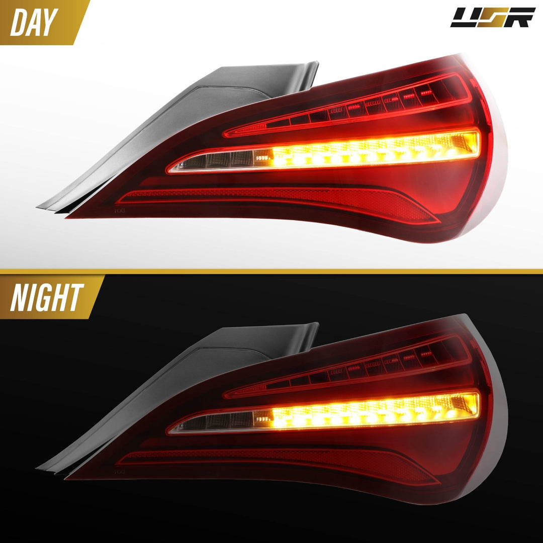 Mercedes Rear Led 2014-2019 Mercedes W217 CLA Class Red / Clear Lens Full LED Tail Light ...