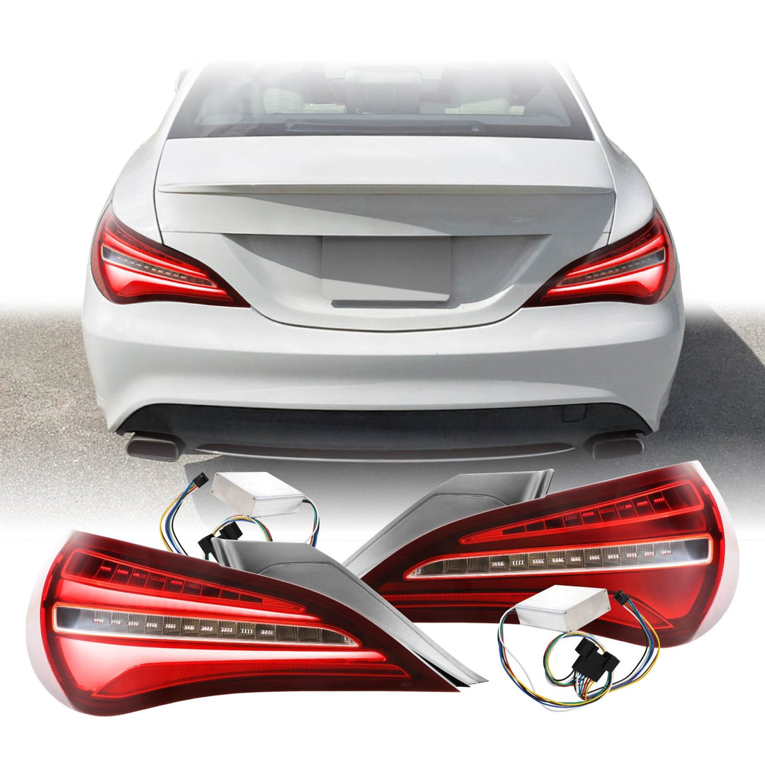 2014 - 2019 Mercedes W217 CLA Class Red / Clear Lens Full LED Tail Lights