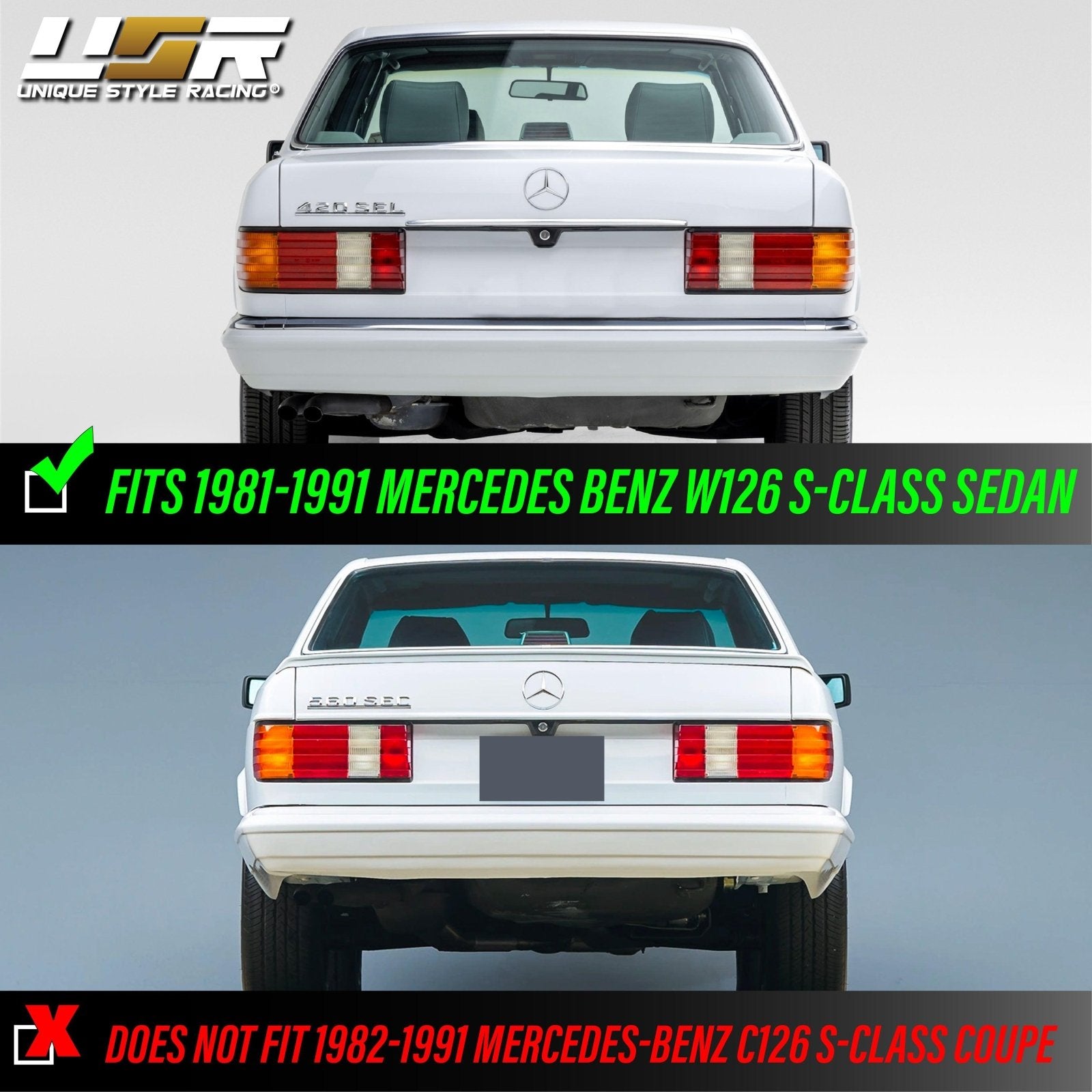 1981-1991 Mercedes S Class W126 Euro Smoke Tail Lights – Unique