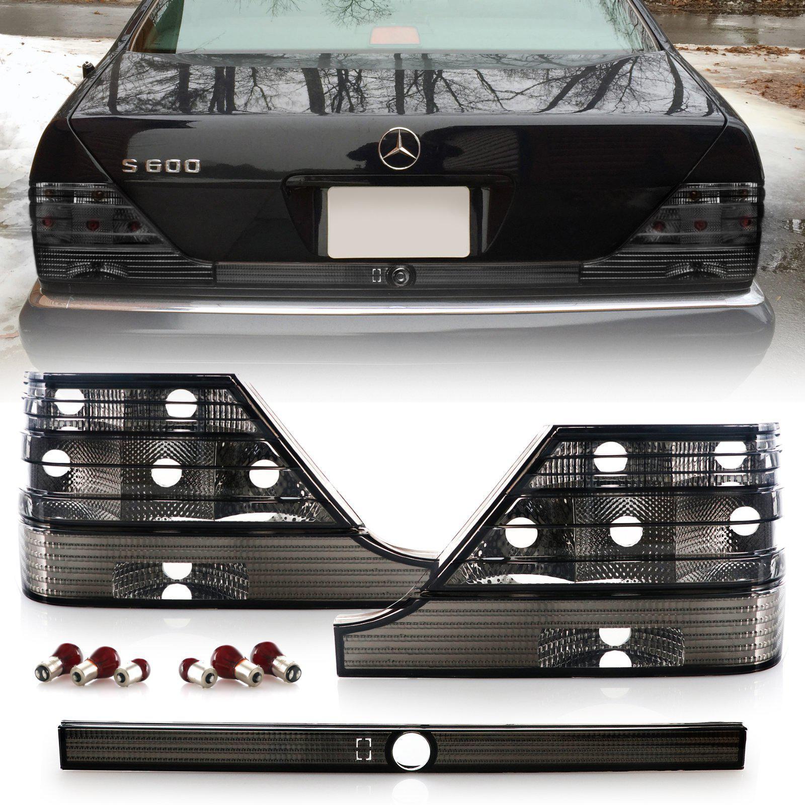 1994-1999 Mercedes S Class W140 Euro All Smoke Lens 3PC Tail
