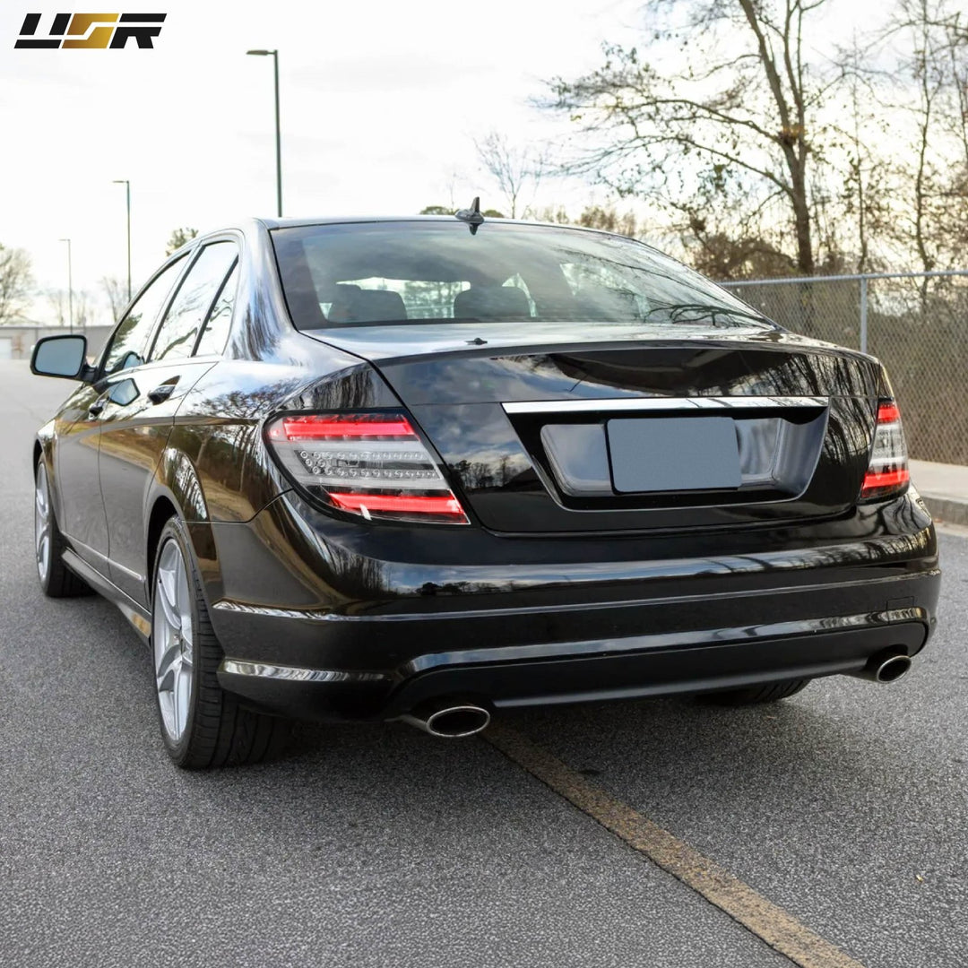 2008 - 2014 Mercedes W204 C Class Facelift Style All Clear Lens LED Tail Lights
