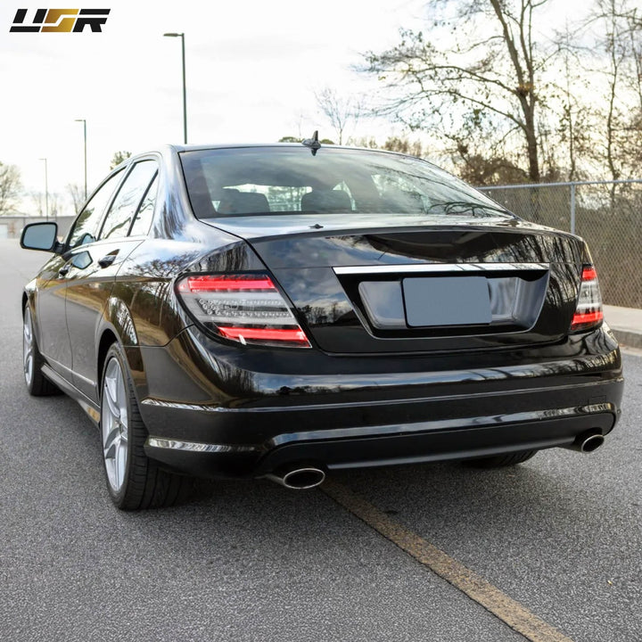 2008 - 2014 Mercedes W204 C Class Facelift Style All Clear Lens LED Tail Lights