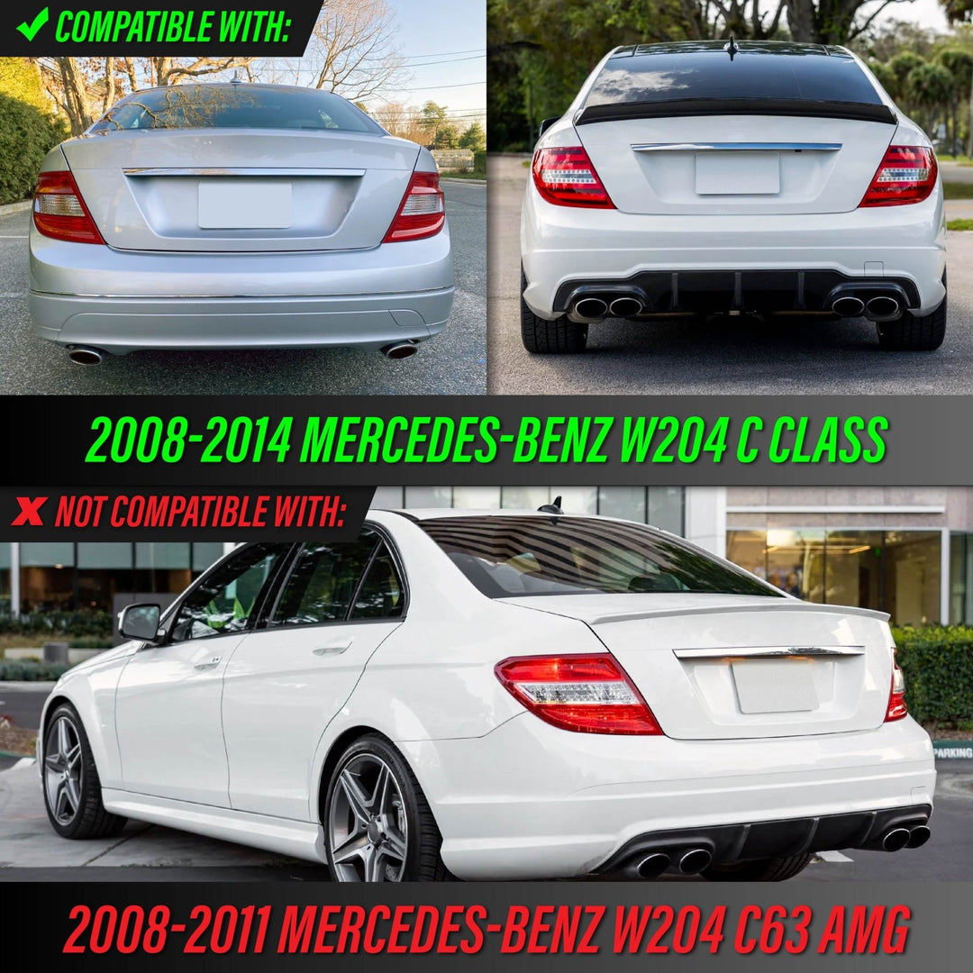 2008 - 2014 Mercedes W204 C Class Facelift Style All Clear Lens LED Tail Lights