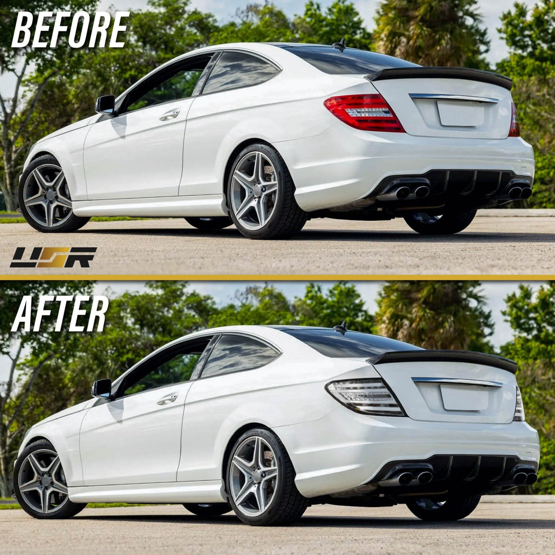 2008 - 2014 Mercedes W204 C Class Facelift Style All Clear Lens LED Tail Lights