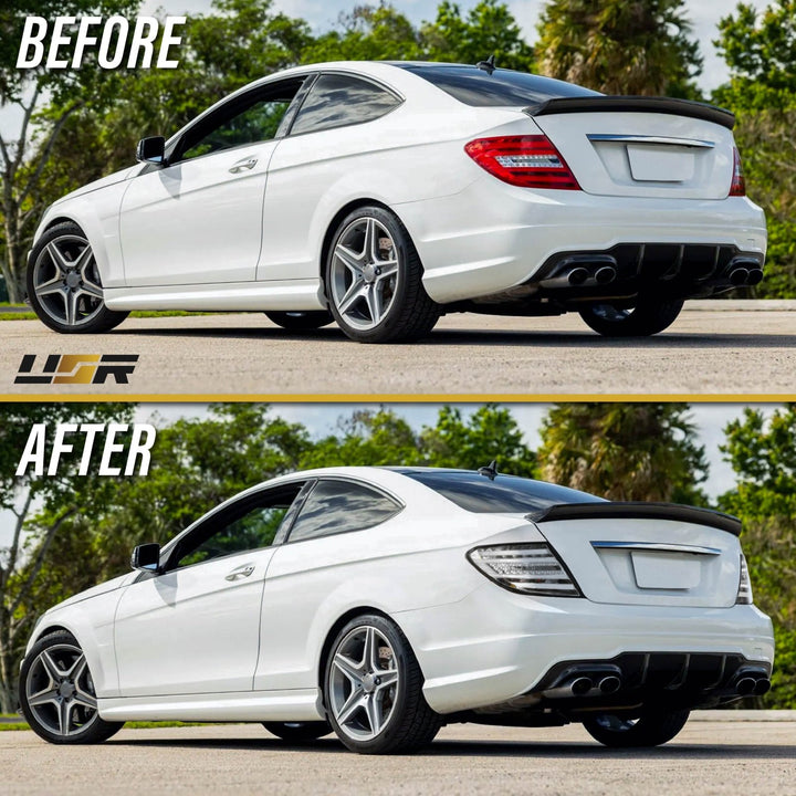 2008 - 2014 Mercedes W204 C Class Facelift Style All Clear Lens LED Tail Lights