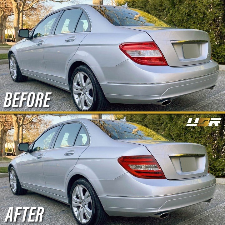 2008 - 2011 Mercedes W204 C Class Facelift Style Red / Clear Lens LED Tail Lights