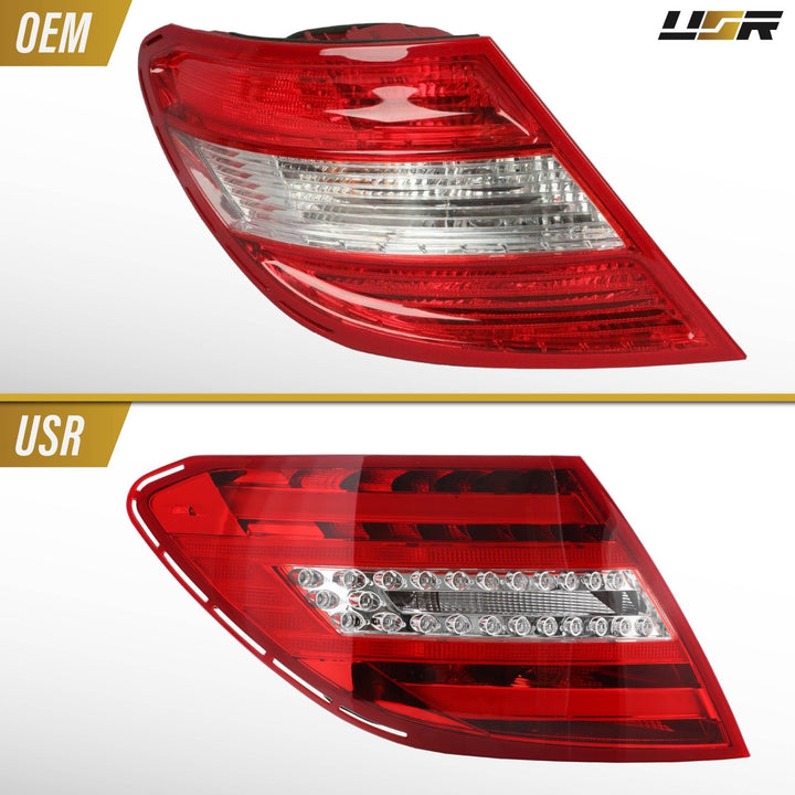 2008 - 2011 Mercedes W204 C Class Facelift Style Red / Clear Lens LED Tail Lights