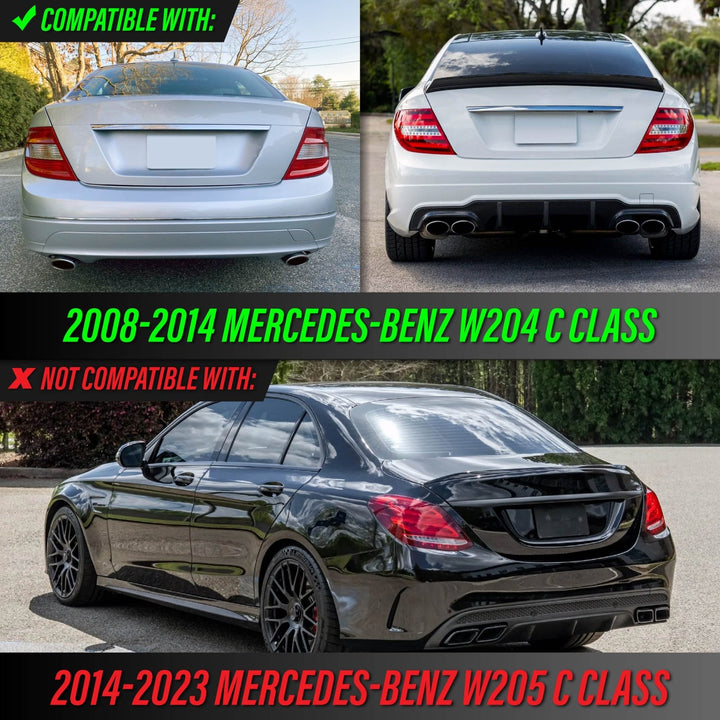 2008 - 2011 Mercedes W204 C Class Facelift Style Red / Clear Lens LED Tail Lights