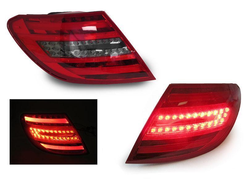 2008 - 2011 Mercedes Benz C Class W204 Facelift Style DOT / SAE Red/Clear or Red/Smoke Light Bar LED Tail Light