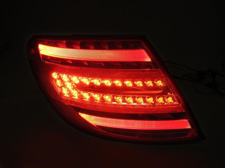 2008 - 2011 Mercedes Benz C Class W204 Facelift Style DOT / SAE Red/Clear or Red/Smoke Light Bar LED Tail Light