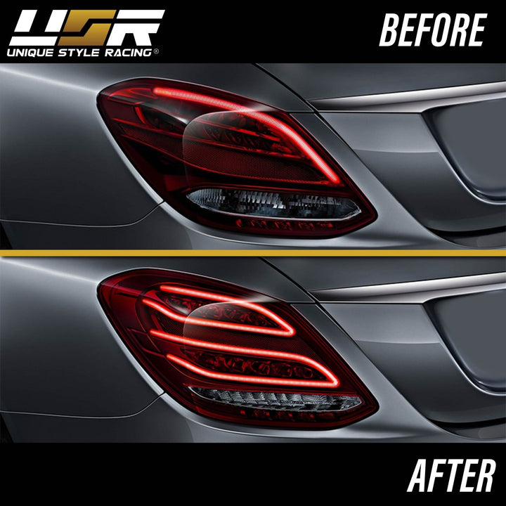 2015 - 2018 Mercedes Benz W205 C Class 4D Sedan AMGStyle Red/Clear Full LED Tail Lights