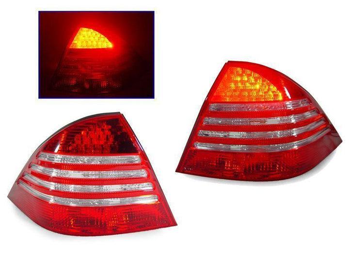 2000 - 2006 Mercedes S Class W220 Red / Clear or Smoke Lens LED Tail Light