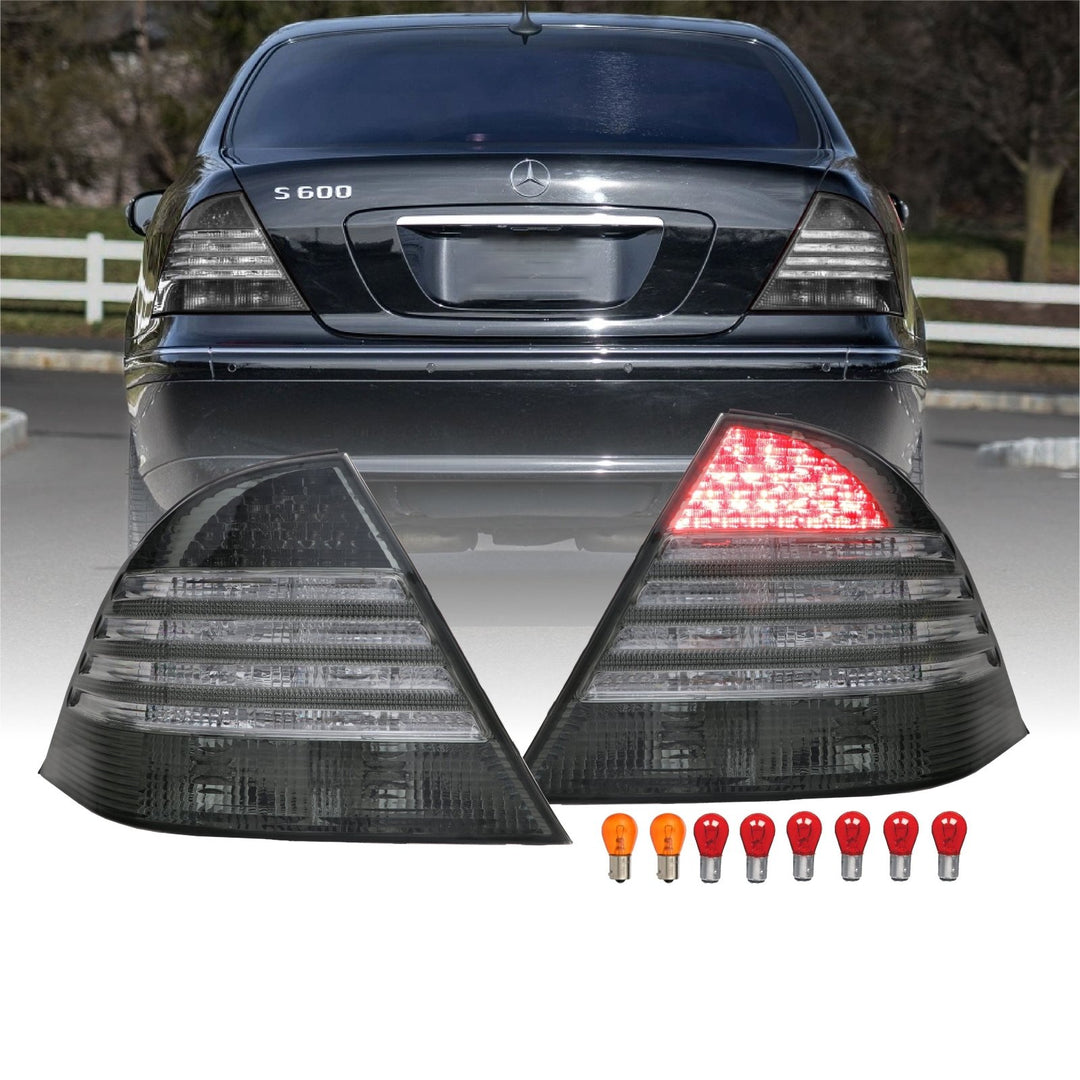 2000 - 2006 Mercedes S Class W220 Red / Clear or Smoke Lens LED Tail Light