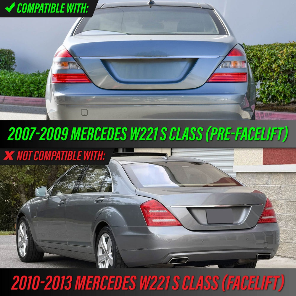 2007 - 2009 Mercedes W221 S Class Facelift Style All Clear Lens Tail Lights