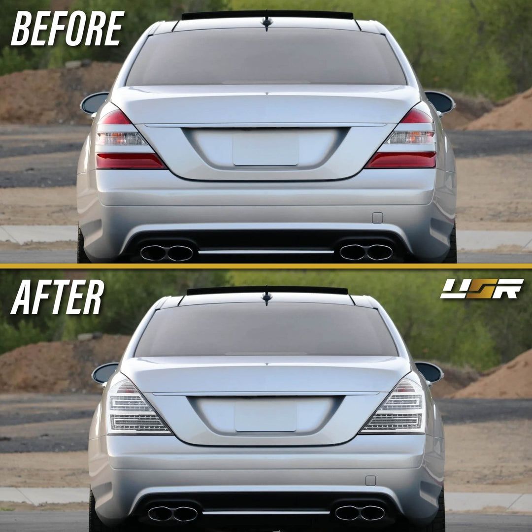 2007 - 2009 Mercedes W221 S Class Facelift Style All Clear Lens Tail Lights