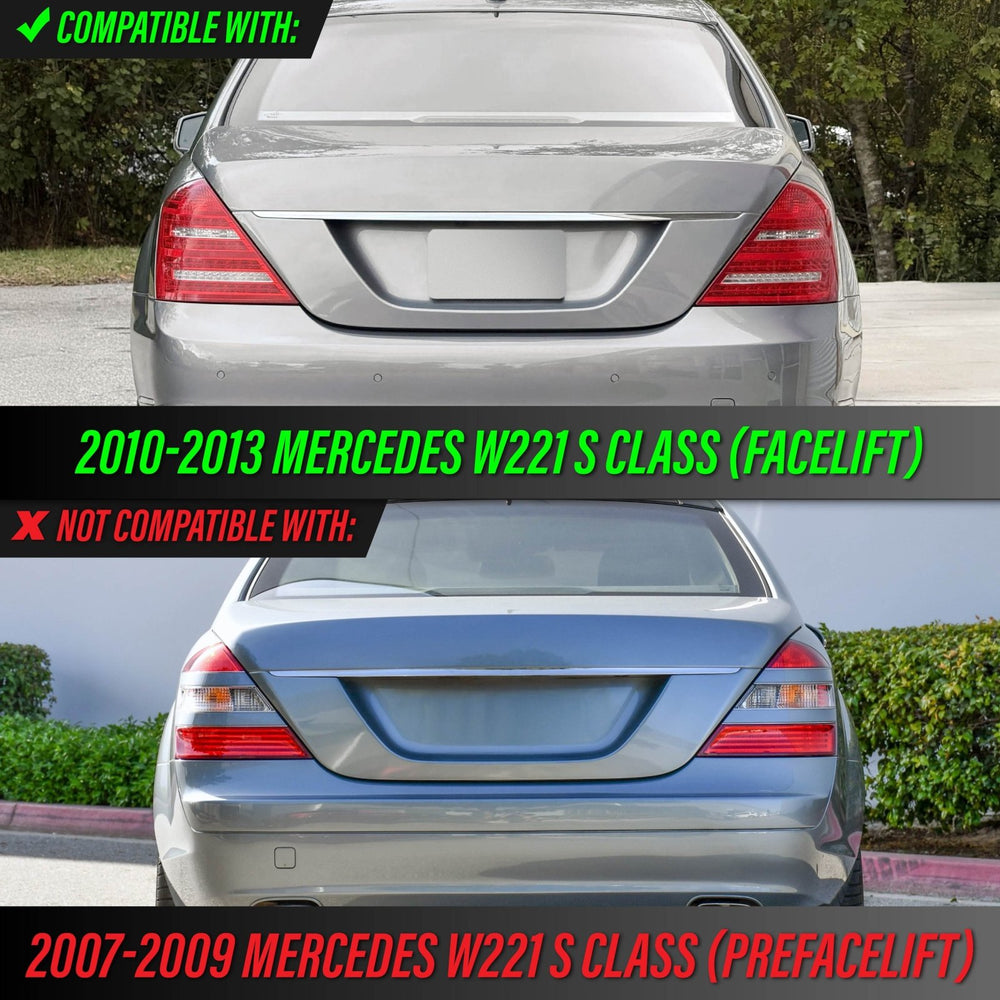 2010 - 2013 Mercedes W221 S Class All Clear Lens LED Tail Lights