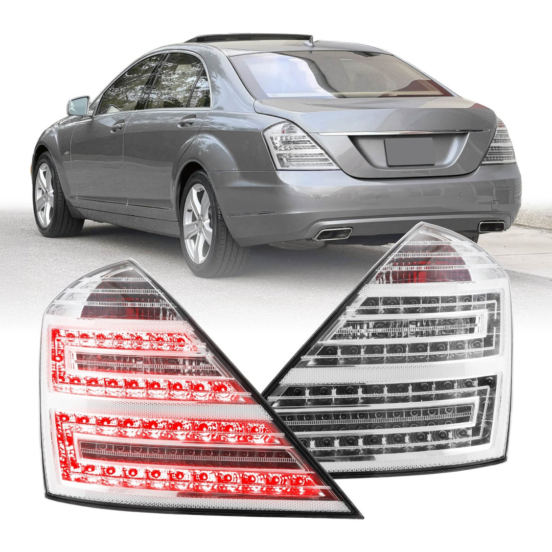 2010 - 2013 Mercedes W221 S Class All Clear Lens LED Tail Lights
