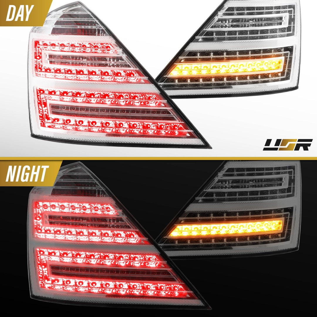 2010 - 2013 Mercedes W221 S Class All Clear Lens LED Tail Lights