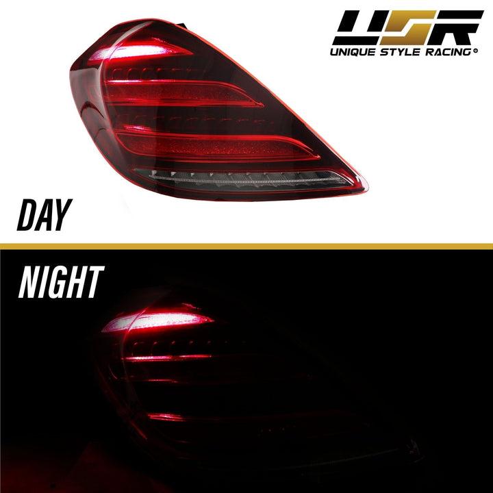 2014 - 2017 Mercedes S Class W222 Maybach AMG USA FACELIFT Plug & Play Red Lens Full LED Tail Light Set